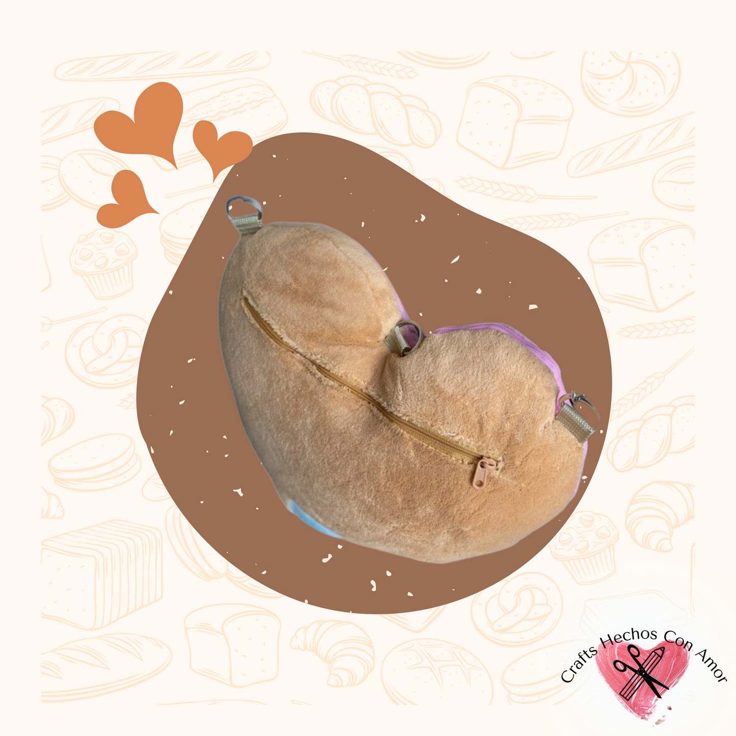 Pan Dulce "Corazon" Concha Crossbody / Backpack
