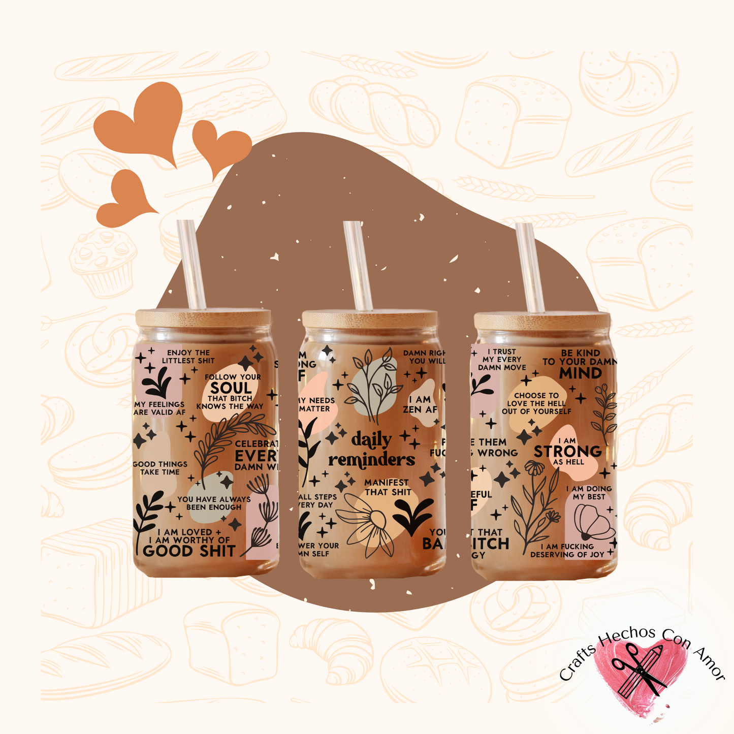 Daily Reminders BOLD Glass Tumbler