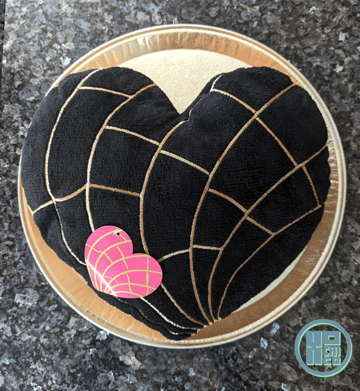 "Corazon" Heart Shaped Plush Concha Pan Dulce Cushion: Red Corazon Heart Cushion