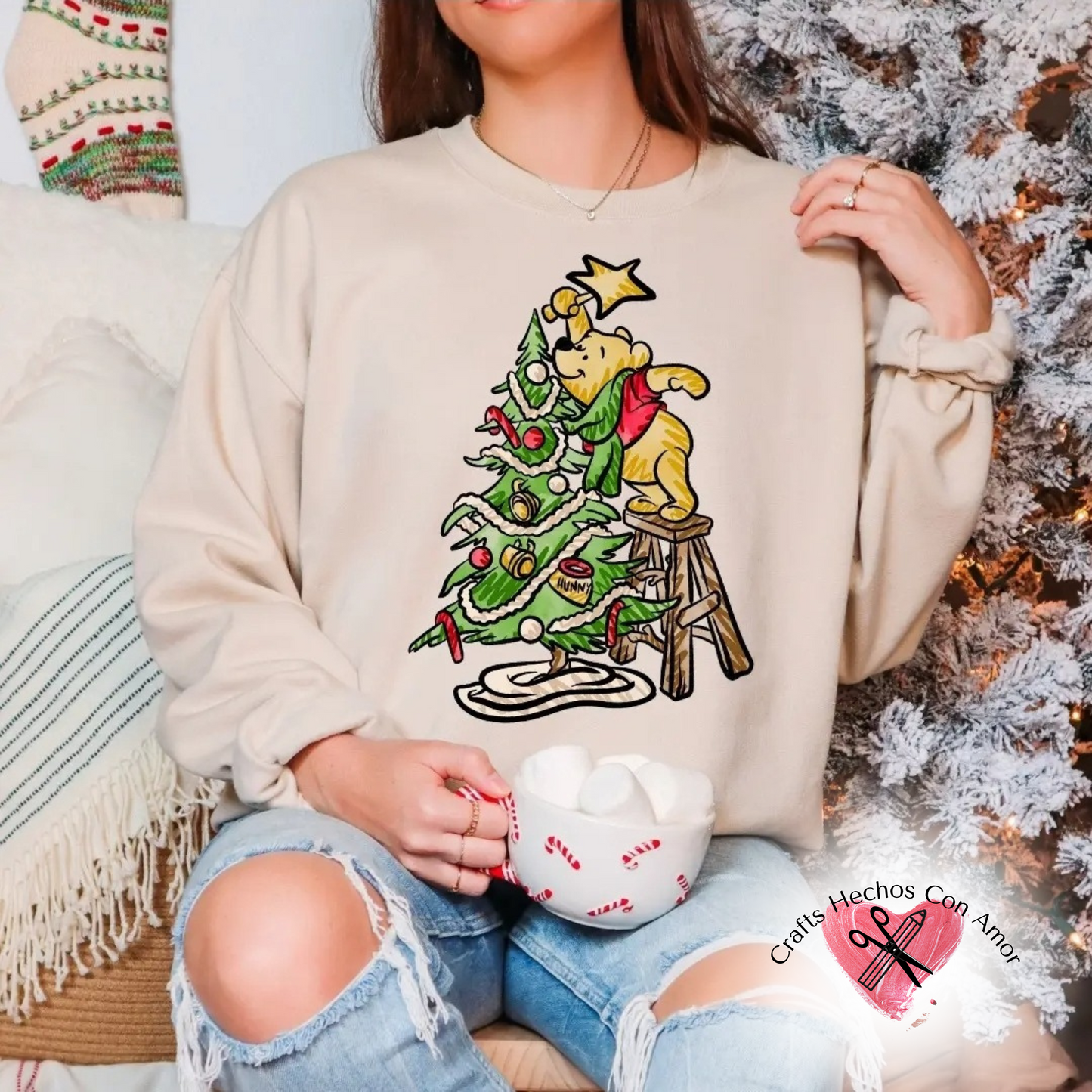 Bear Christmas Star Crewneck