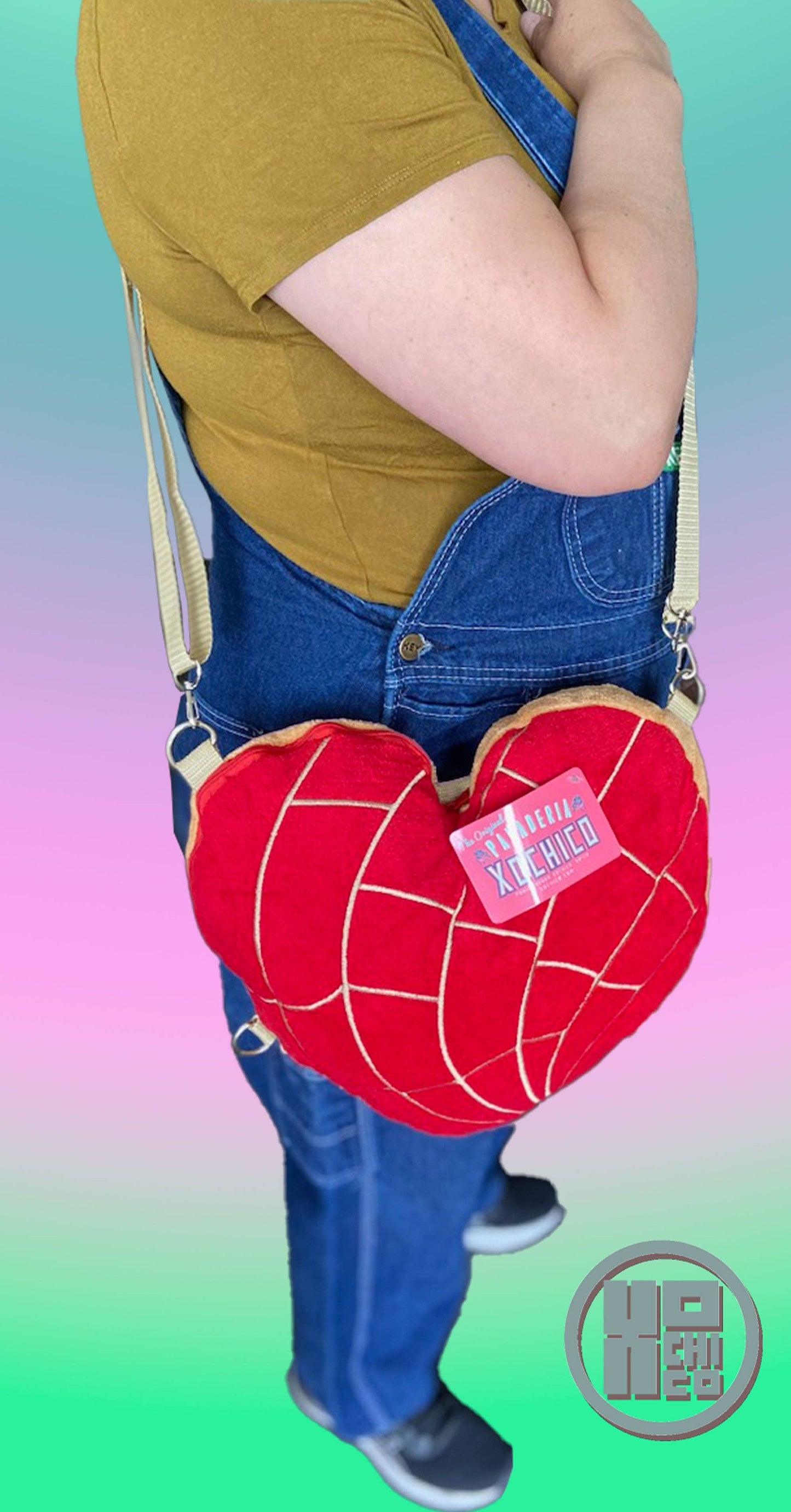 Pan Dulce "Corazon" Concha Crossbody / Backpack Combo Bag: Concha Corazon Pink Backpack / Cross Body Bag